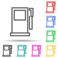 Poster - petrol filling machine multi color style icon. Simple thin line, outline vector of web icons for ui and ux, website or mobile application