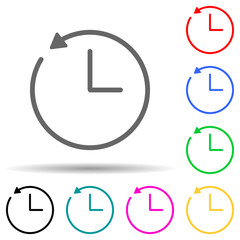 Poster - clock and circular arrow multi color style icon. Simple thin line, outline vector of web icons for ui and ux, website or mobile application