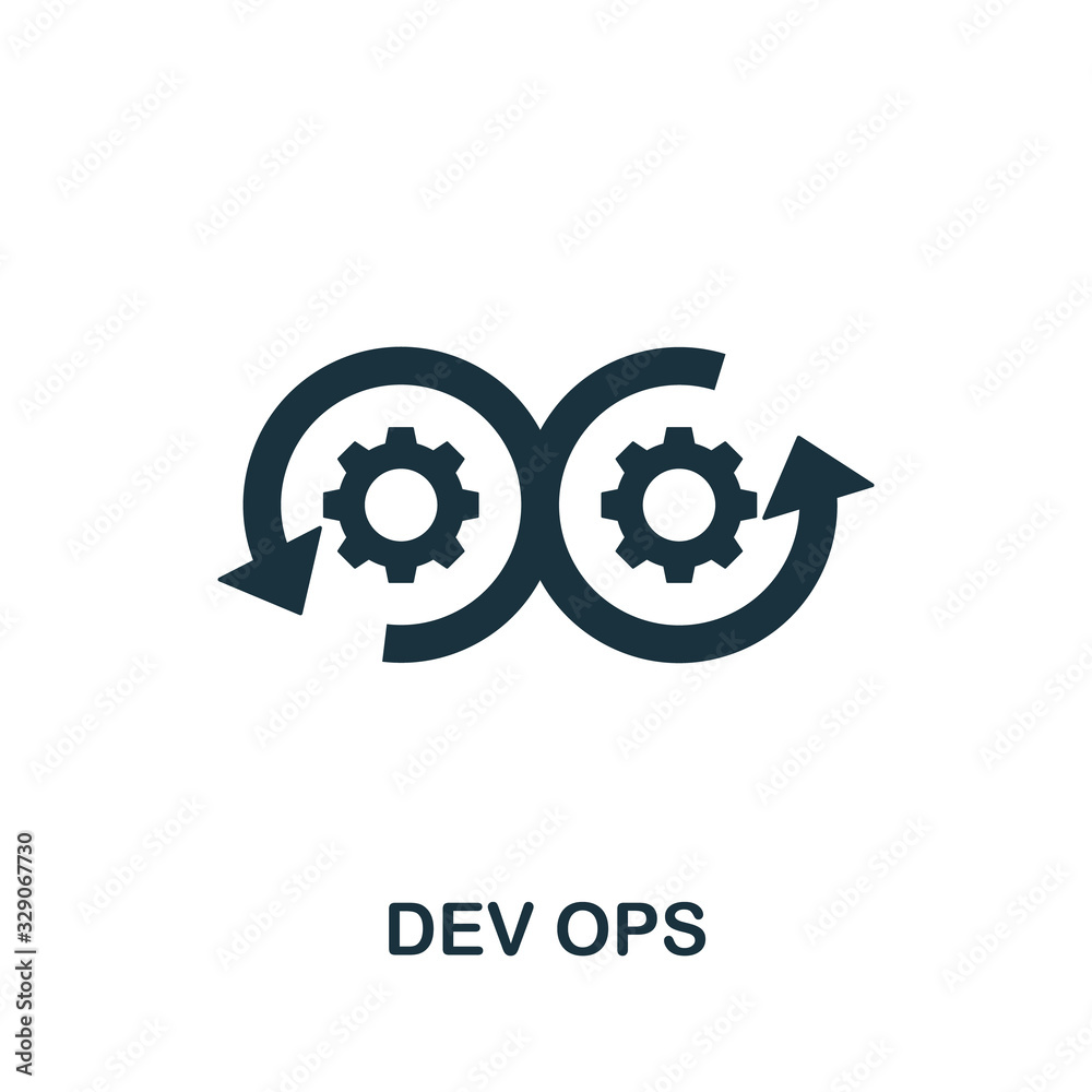 Dev Ops icon. Simple element from digital disruption collection. Filled ...