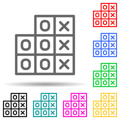 Poster - tic-tac-toe game multi color style icon. Simple thin line, outline vector of web icons for ui and ux, website or mobile application
