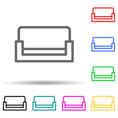Poster - sofa multi color style icon. Simple thin line, outline vector of web icons for ui and ux, website or mobile application