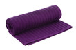 violet twisted towel on a white background