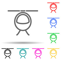 Poster - helicopter multi color style icon. Simple thin line, outline vector of web icons for ui and ux, website or mobile application