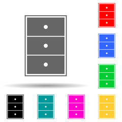 Poster - office nightstand multi color style icon. Simple thin line, outline vector of web icons for ui and ux, website or mobile application