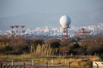 Wall Mural - view of the control tower of El Prat airport in Barcelona. Catalonia