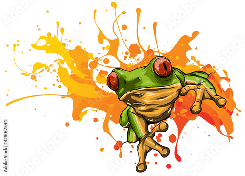 Fotografía Little frog. Vector illustration of a cute little frog.