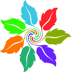 Sticker - colourful leaf logo