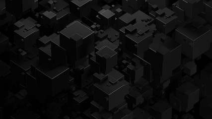 Poster - creative abstract background with geometric shapes. top view, modern trendy design, blocks structure