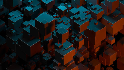 Poster - creative abstract background with geometric shapes. top view, modern trendy design, blocks structure