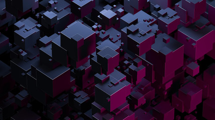 Poster - creative abstract background with geometric shapes. top view, modern trendy design, blocks structure