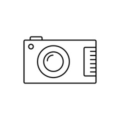 Poster - Camera front device icon. Simple line, outline vector elements of shooting equipment for ui and ux, website or mobile application