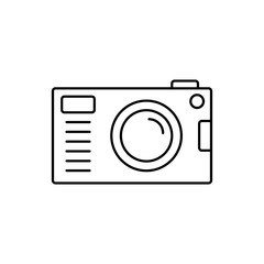 Poster - Camera front device icon. Simple line, outline vector elements of shooting equipment for ui and ux, website or mobile application