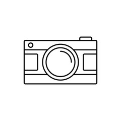 Poster - Camera front device icon. Simple line, outline vector elements of shooting equipment for ui and ux, website or mobile application
