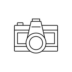 Poster - Camera front device icon. Simple line, outline vector elements of shooting equipment for ui and ux, website or mobile application