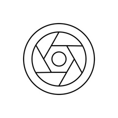 Poster - Camera front diaphragm icon. Simple line, outline vector elements of shooting equipment for ui and ux, website or mobile application