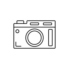 Poster - Camera front device icon. Simple line, outline vector elements of shooting equipment for ui and ux, website or mobile application