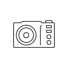 Poster - Camera front device icon. Simple line, outline vector elements of shooting equipment for ui and ux, website or mobile application