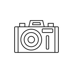 Poster - Camera front device icon. Simple line, outline vector elements of shooting equipment for ui and ux, website or mobile application