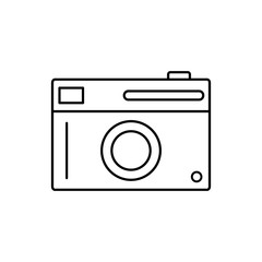 Poster - Camera front device icon. Simple line, outline vector elements of shooting equipment for ui and ux, website or mobile application
