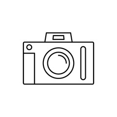 Poster - Camera front device icon. Simple line, outline vector elements of shooting equipment for ui and ux, website or mobile application