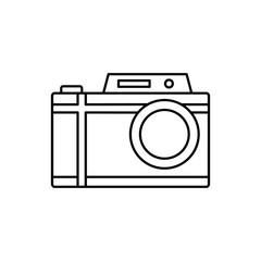 Poster - Camera front device icon. Simple line, outline vector elements of shooting equipment for ui and ux, website or mobile application