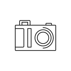 Poster - Camera front device icon. Simple line, outline vector elements of shooting equipment for ui and ux, website or mobile application