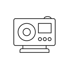 Poster - Action camera front device icon. Simple line, outline vector elements of shooting equipment for ui and ux, website or mobile application