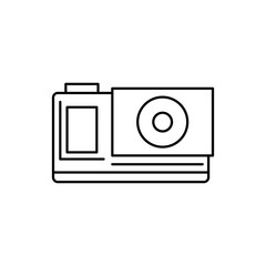 Poster - Action camera front device icon. Simple line, outline vector elements of shooting equipment for ui and ux, website or mobile application