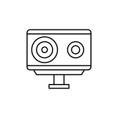 Poster - Action camera front device icon. Simple line, outline vector elements of shooting equipment for ui and ux, website or mobile application