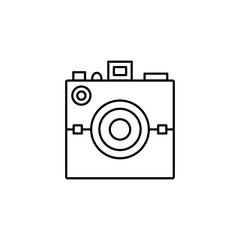 Poster - Camera front device icon. Simple line, outline vector elements of shooting equipment for ui and ux, website or mobile application