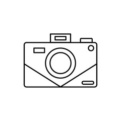 Poster - Camera front device icon. Simple line, outline vector elements of shooting equipment for ui and ux, website or mobile application