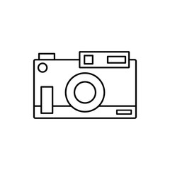 Poster - Camera front device icon. Simple line, outline vector elements of shooting equipment for ui and ux, website or mobile application
