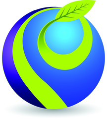 Sticker - globe leaf