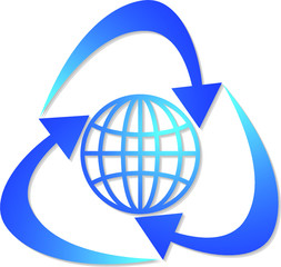 Wall Mural - globe recycling logo