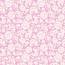 Seamless Floral Pattern Of Roses In Vector, Pink Background