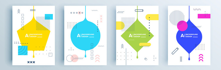 Modern abstract covers set, minimal covers design. Colorful geometric background, vector illustration.