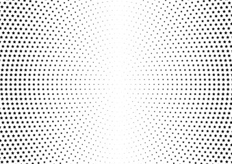 Abstract halftone dotted background. Monochrome pattern with stars.  Vector modern futuristic texture for posters, sites, business cards, postcards, labels and stickers. Design mock-up layout.