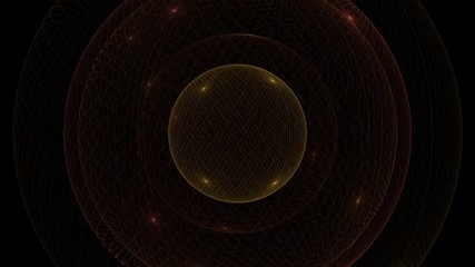 Wall Mural - slowly rotating digital wireframe sphere isolated on black background
