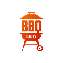 Wall Mural - BBQ party poster. Grill and barbecue badge, sticker, emblem, logo.