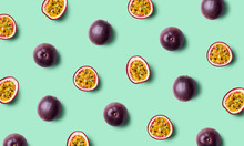 Colorful Fruit Pattern Of Fresh Passion Fruits