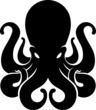 Silhouette of an octopus on light background
