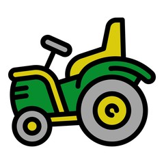 Poster - Tractor icon. Outline tractor vector icon for web design isolated on white background
