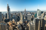 Fototapeta  - Aerial view of the buildings and skyscrapers of the Manhattan skyline in New York City USA