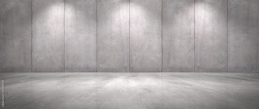 Concrete Wall Background with Floor Empty Garage Scene - obrazy, fototapety, plakaty 