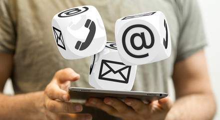 Online people network. Using internet for communication..