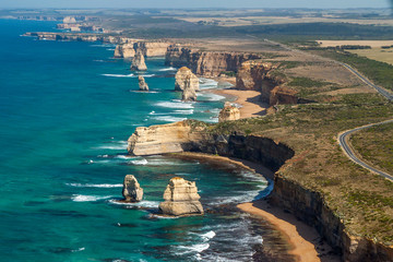 Aerial view of the Twelve Apostles, Great Ocean Road, Victoria, Australia