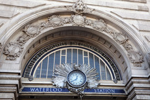 Entrance Doorway Sign To London Waterloo Train Station, England.