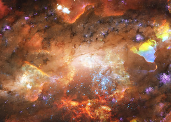 Wall Mural - a colourful star forming region with sardust somewhere in deep space. science fiction wallpaper. ele