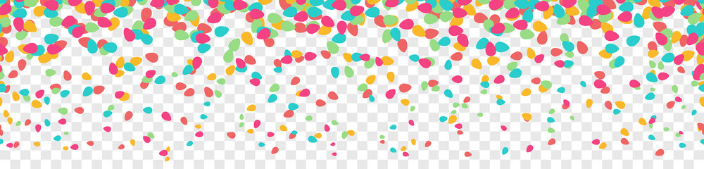 Wall Mural - easter eggs confetti seamless pattern transparent background