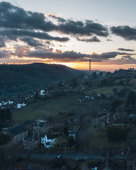 Poster - Aerial View over Historic Town in Shropshire